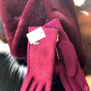 ELEGANT COMBO Aspen Oblong Infinity Faux Fur Scarf - w/Gloves